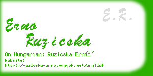 erno ruzicska business card